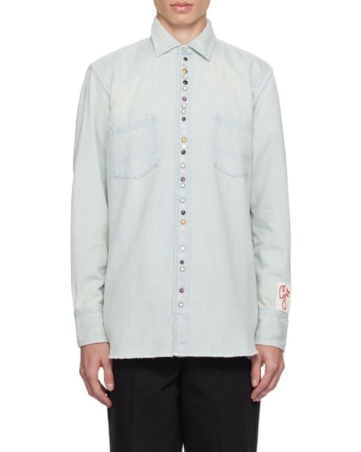 Golden Goose Deluxe Brand Gray Long-Sleeved Buttoned Shirt for men