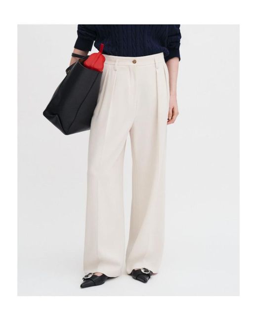 Filippa K White Pleated Wide-Leg Pants