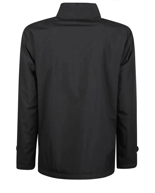 Herno Black Pocket-Detailed High-Neck Jacket for men