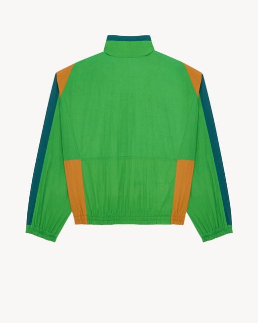 Saint Laurent Green Button High-Neck Jacket