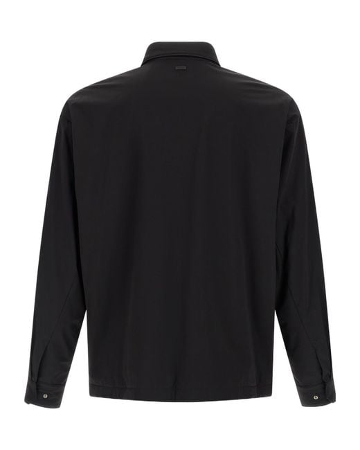 Herno Black Windproof Overshirt Jacket for men