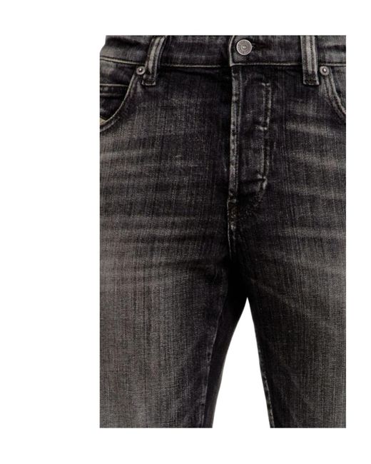 DIESEL Gray Faded Straight-Leg Jeans for men