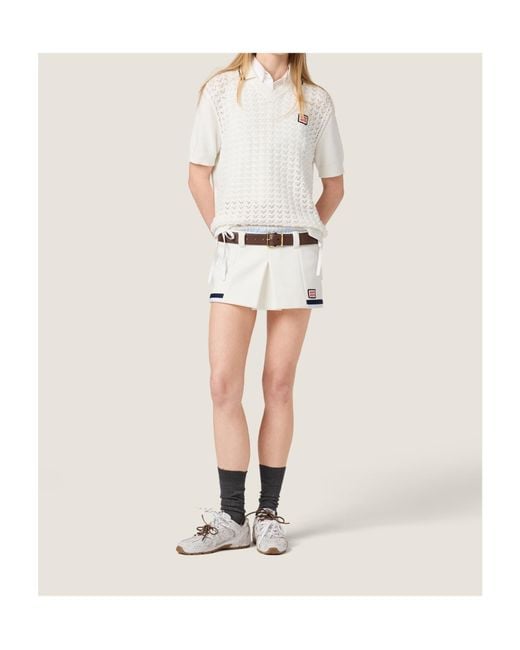 Miu Miu White Cotton Polo Shirt