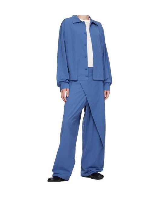 Kiko Kostadinov Blue Point-Collar Casual Jacket for men
