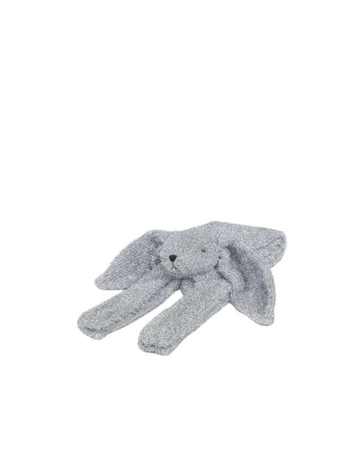 KENZO White Tinsel Knit Bunny Scarf