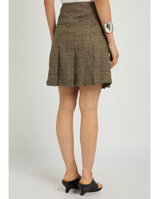 Our Legacy Green Pleated Midi Skirt