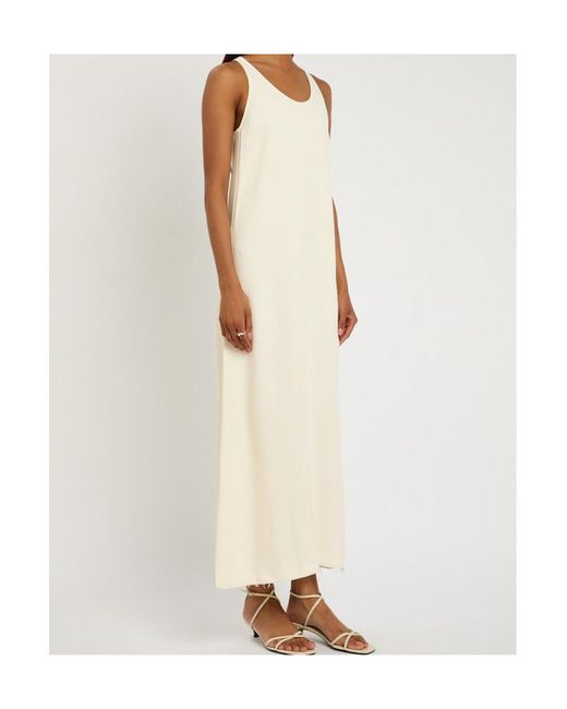 Totême White Scoop-Neck Woven Midi Dress