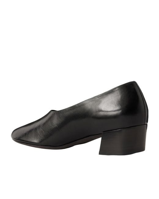 Khaite Black Solid Leather Pumps