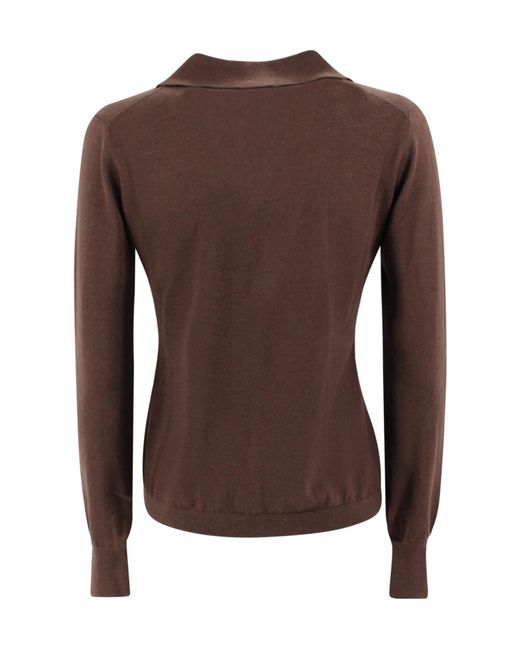 Weekend by Maxmara Brown Cappa Knitted Polo Shirt
