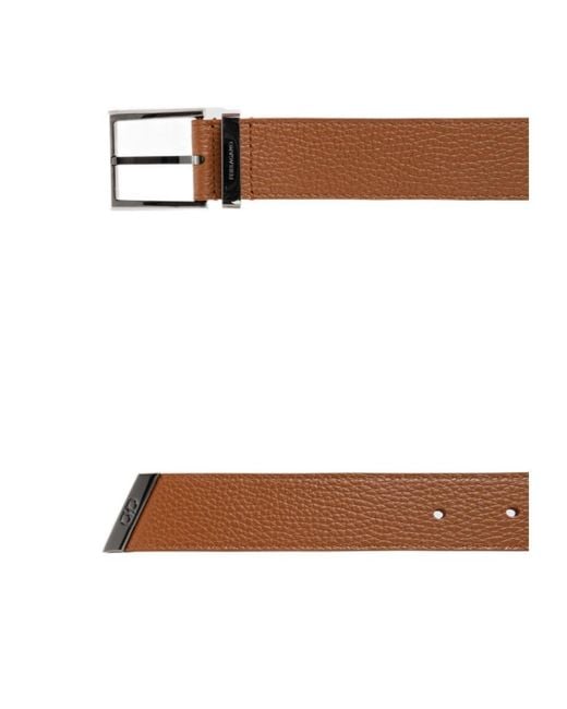 Ferragamo Brown Buckle Belt for men