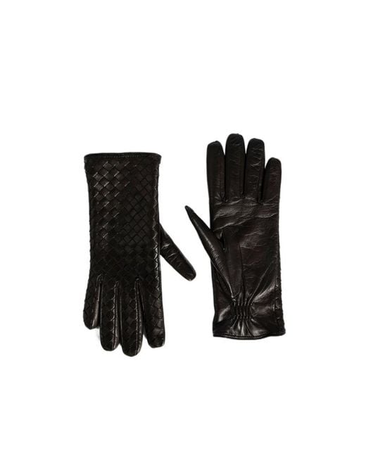 Bottega Veneta Black Intrecciato Gloves
