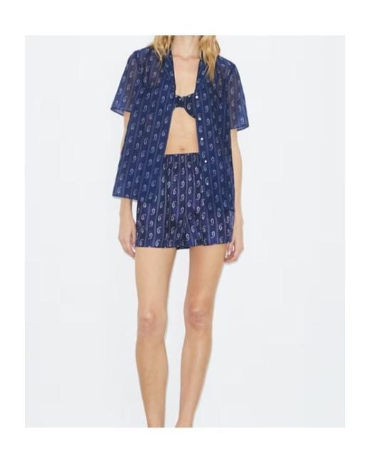Tory Burch Blue Camp Shirt