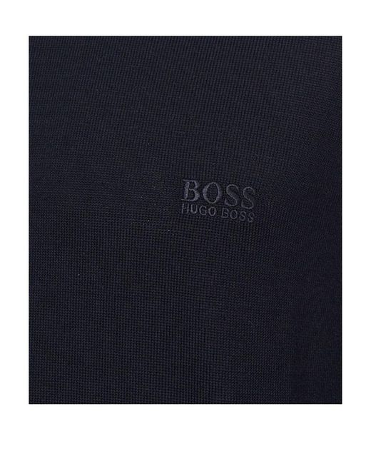 Boss Blue Embroidered Logo Pullover for men