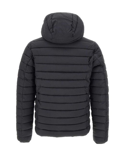 Save The Duck Gray Hooded Puffer Jacket for men