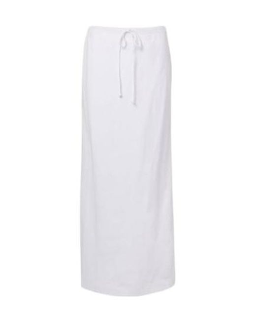 Velvet By Graham & Spencer White Beka Linen Maxi Skirt