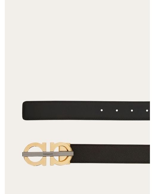 Ferragamo White Ferragamo Eyewear Reversible Logo Buckle Belt for men