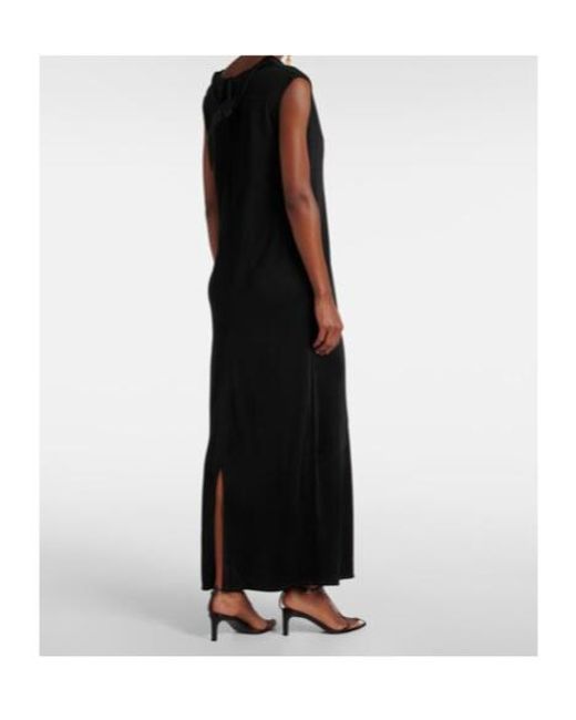 Jil Sander Black Tie-Detail Midi Dress