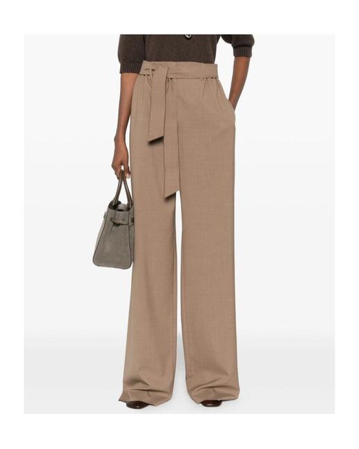 Max Mara Natural Wide-Leg Casual Pants