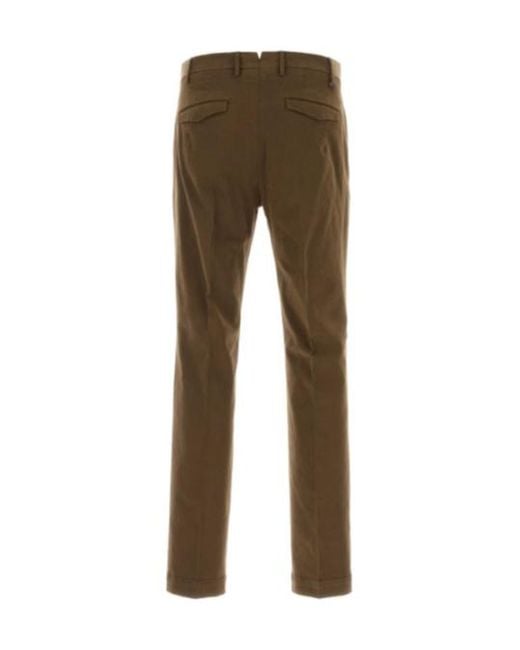 Pt Pantaloni Brown Casual Trousers With Belt Loops for men