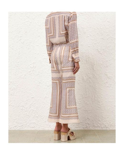 Zimmermann Pink Patterned Collection Trousers