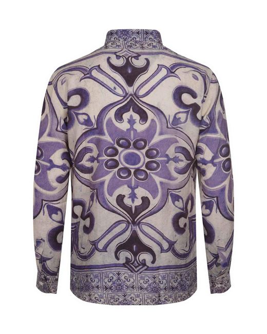 FAMILY FIRST Blue Family First Amalfi Printed Shirt for men