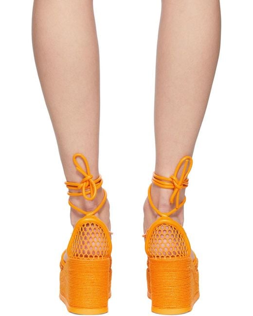 Bottega Veneta Metallic Net-Panel 90Mm Wedge Sandals