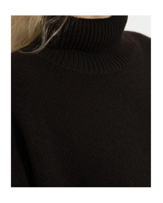 Lisa Yang Black Zerlina Boxy Turtleneck Knitted Sweater