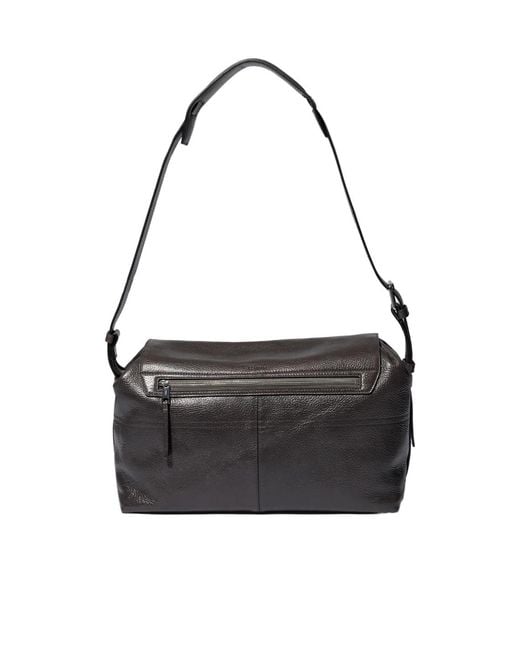 Lemaire Black Week-End Gear Leather Shoulder Bag