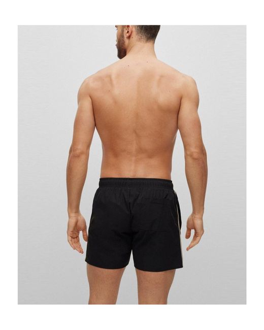 Boss Black Solid Color Athletic Shorts for men
