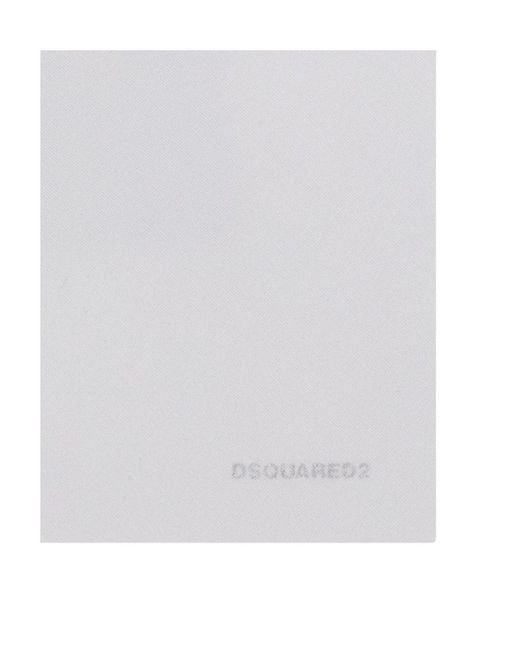 DSquared² White Logo Detailed Pocket Square for men