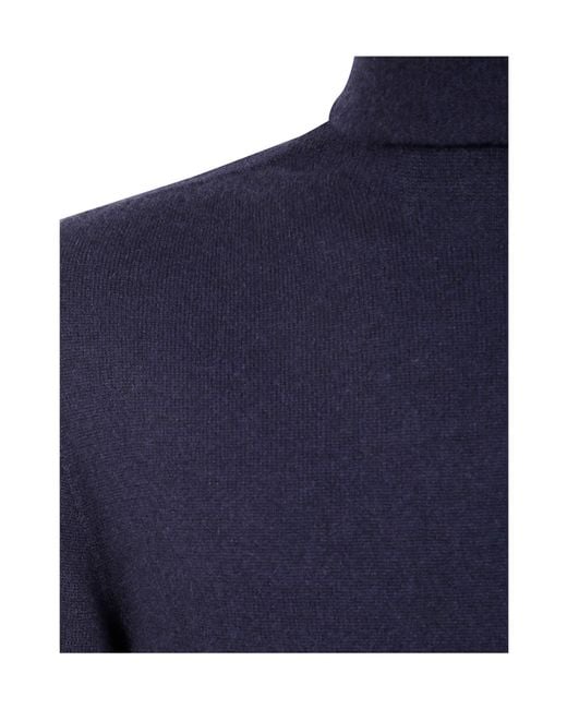 MD75 Blue Roll-Neck Knitted Top for men