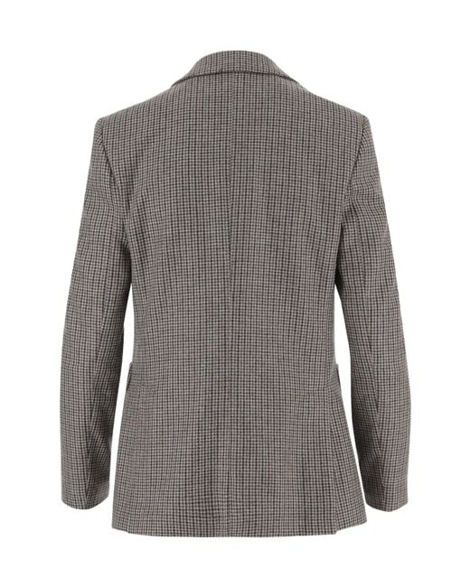 Lardini Gray Houndstooth Single-Breasted Blazer
