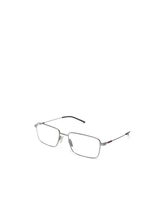 Gucci White Eyewear Rectangle Frame Glasses for men