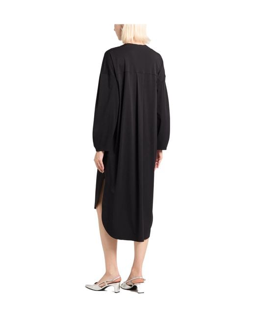 Max Mara Black Solid-Color Fitted Dress