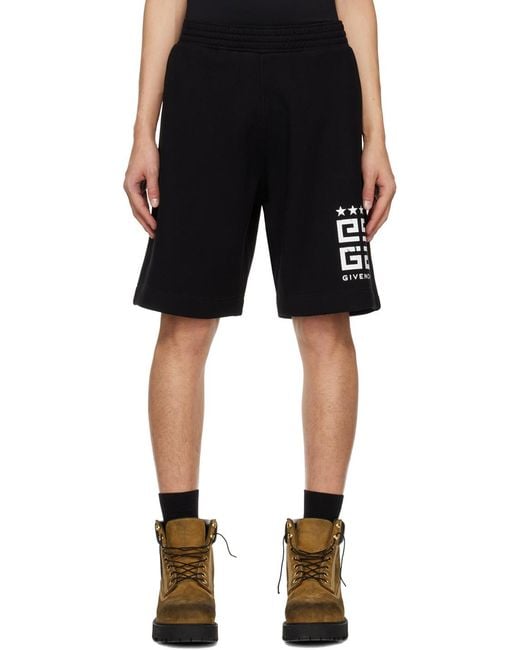 Givenchy Black Logo Printed Shorts for men