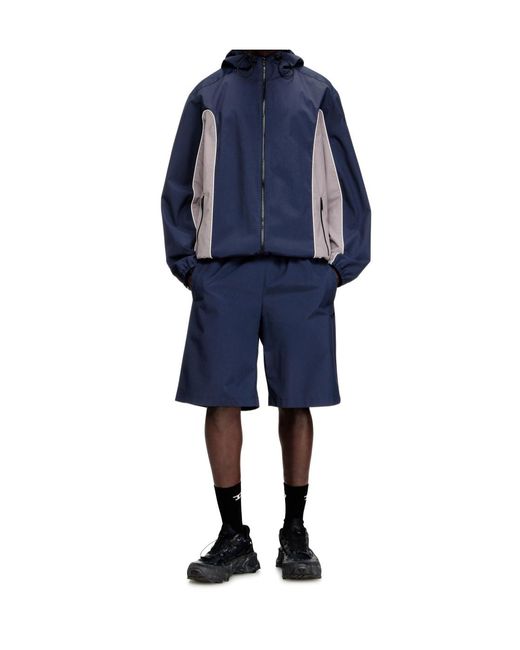 DIESEL Blue Hooded Jacket for men