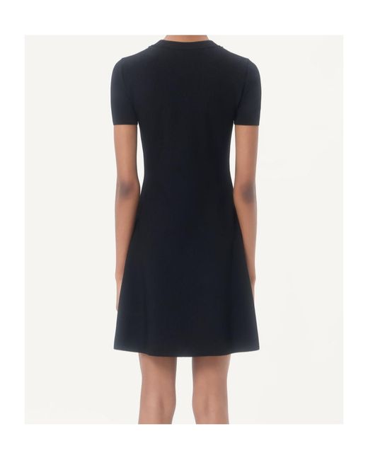 Valentino Black Embellished Tie-Neck Dress