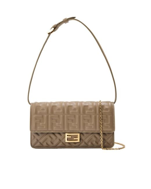 Fendi Metallic Leather Shoulder Bag