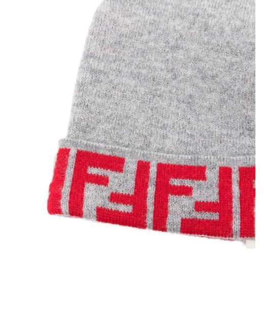 Fendi White Zucca-Pattern Beanie