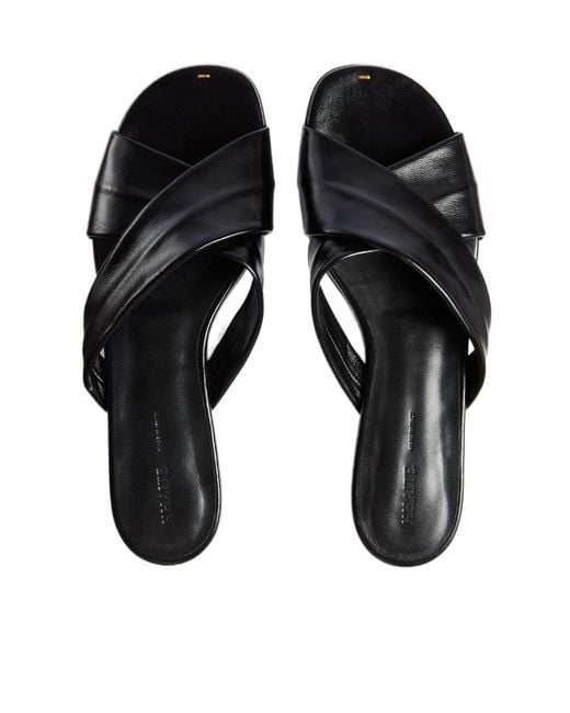 Khaite Black Liria Flat Sandals