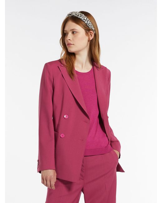 Weekend by Maxmara Pink Double-Breasted Long-Sleeved Blazer