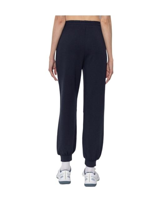 EA7 Blue Drawstring Logo-Plaque Track Pants
