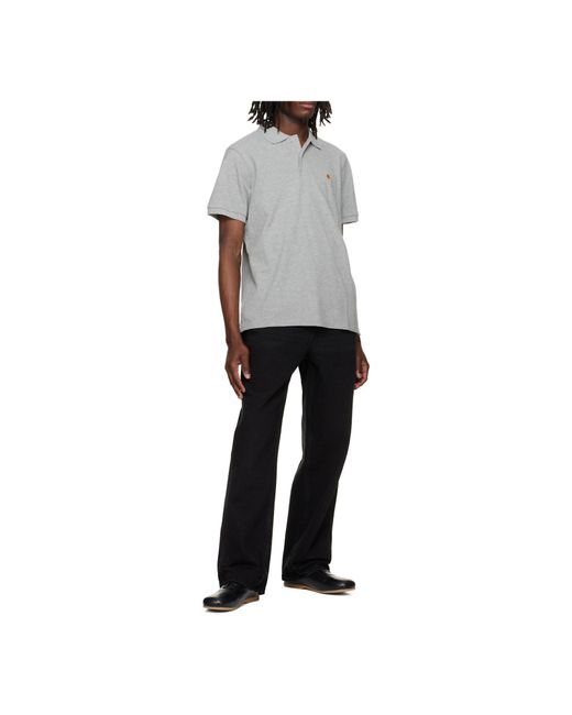 Carhartt Gray Chase Pique Polo Shirt for men