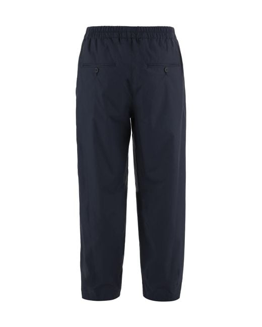 Giorgio Armani Blue Elasticated-Waist Straight-Leg Pants for men