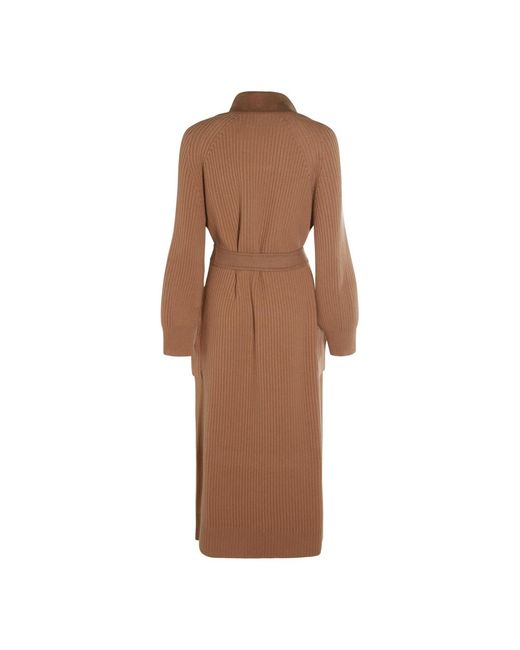 Max Mara Brown Berard1234 Belted Knitted Coat