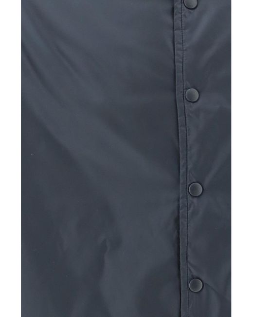 Aspesi Blue Snap-Front Polyamide Shirt for men