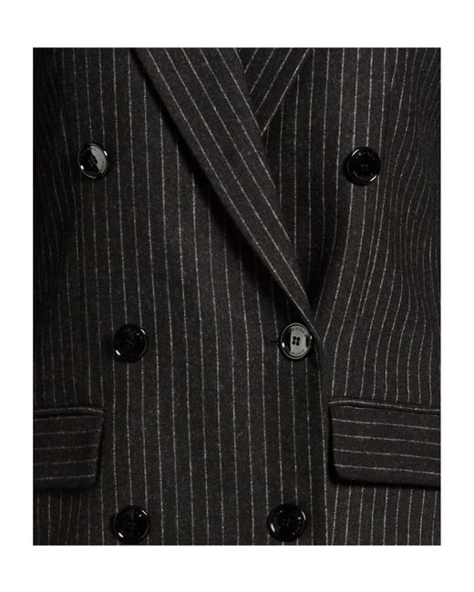 Isabel Marant Black Pinstripe Double-Breasted Blazer