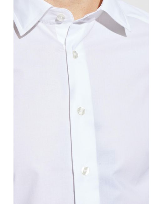 Etro White Buttoned Curved Hem Shirt for men