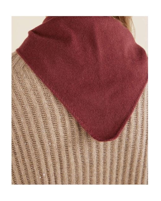 Brunello Cucinelli Red Beaded Scarf