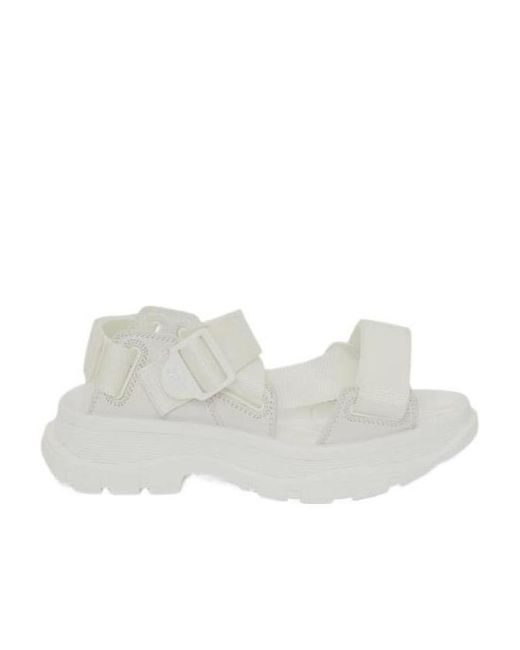 McQueen White Tread Flat Sandals